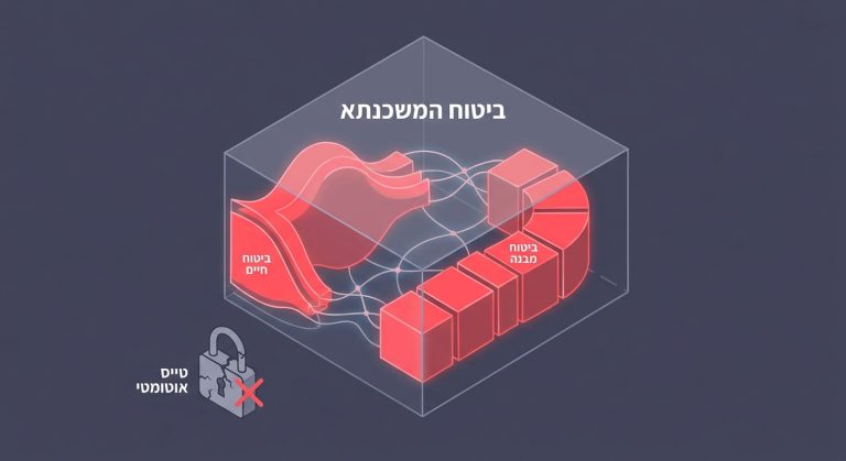 המחשה רעיונית של ביטוח המשכנתא כמערכת דינמית המשלבת ביטוח חיים וביטוח מבנה לאורך חיי ההלוואה